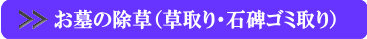お墓の除草（草取り・石碑ゴミ取り）