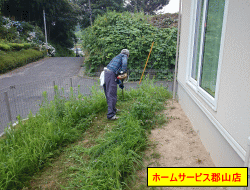 庭の除草作業