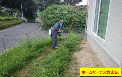 草刈り作業中の写真