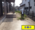 家周り、玄関前の除草