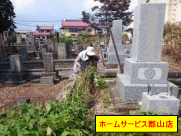 墓石周りの雑草除去写真