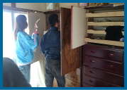 衣類処理の様子